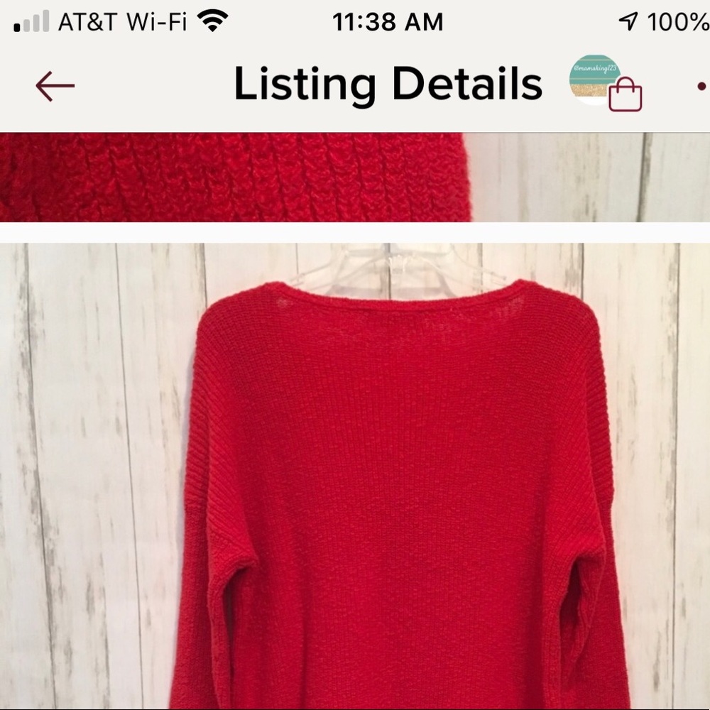 Two by Vince Camuto red sweater with black - L